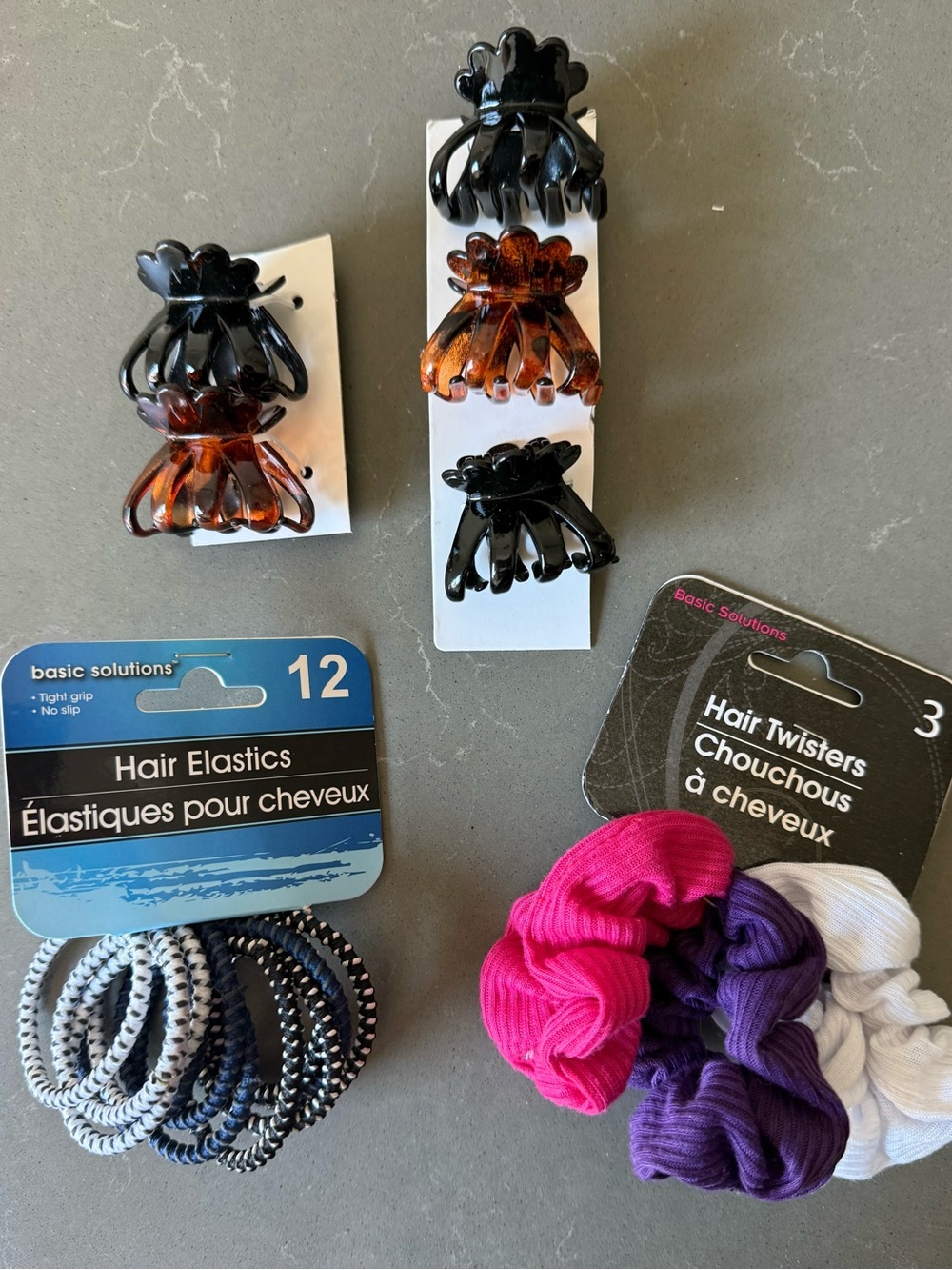 Hair Accessory Set - Black, Tortoise, Pink, Purple, White